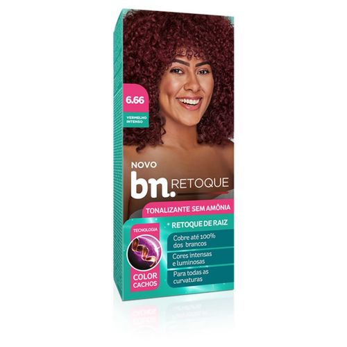 Tonalizante Vermelho Intenso 6.66 Sem Amônia 90g | bn.Cachos